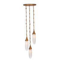 16'' Bougainvillea 3 Light Warm Gold Multi-Pendant