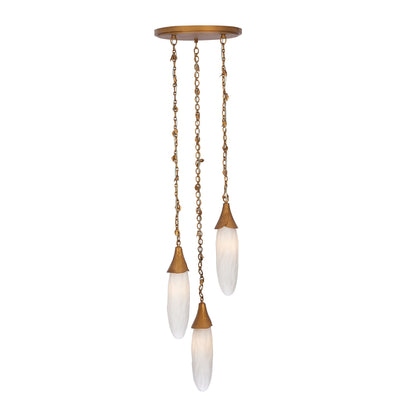 16'' Bougainvillea 3 Light Warm Gold Multi-Pendant