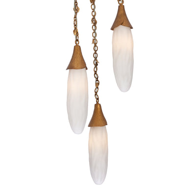 16'' Bougainvillea 3 Light Warm Gold Multi-Pendant