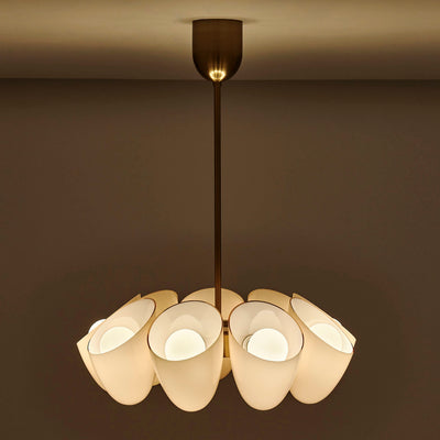21'' Cocoon 9 Light Winter Brass Chandelier