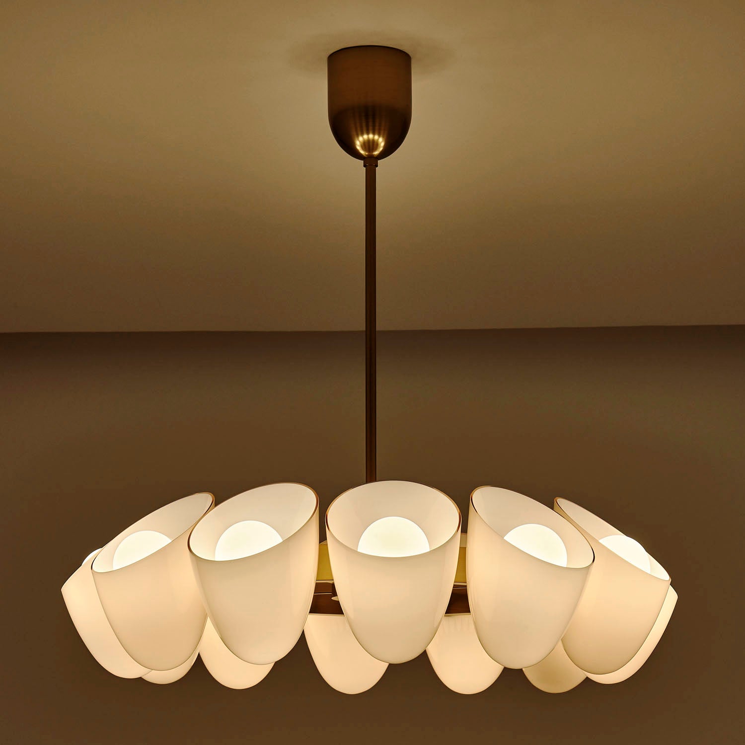 21'' Cocoon 12 Light Winter Brass Chandelier