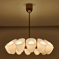 21'' Cocoon 12 Light Winter Brass Chandelier