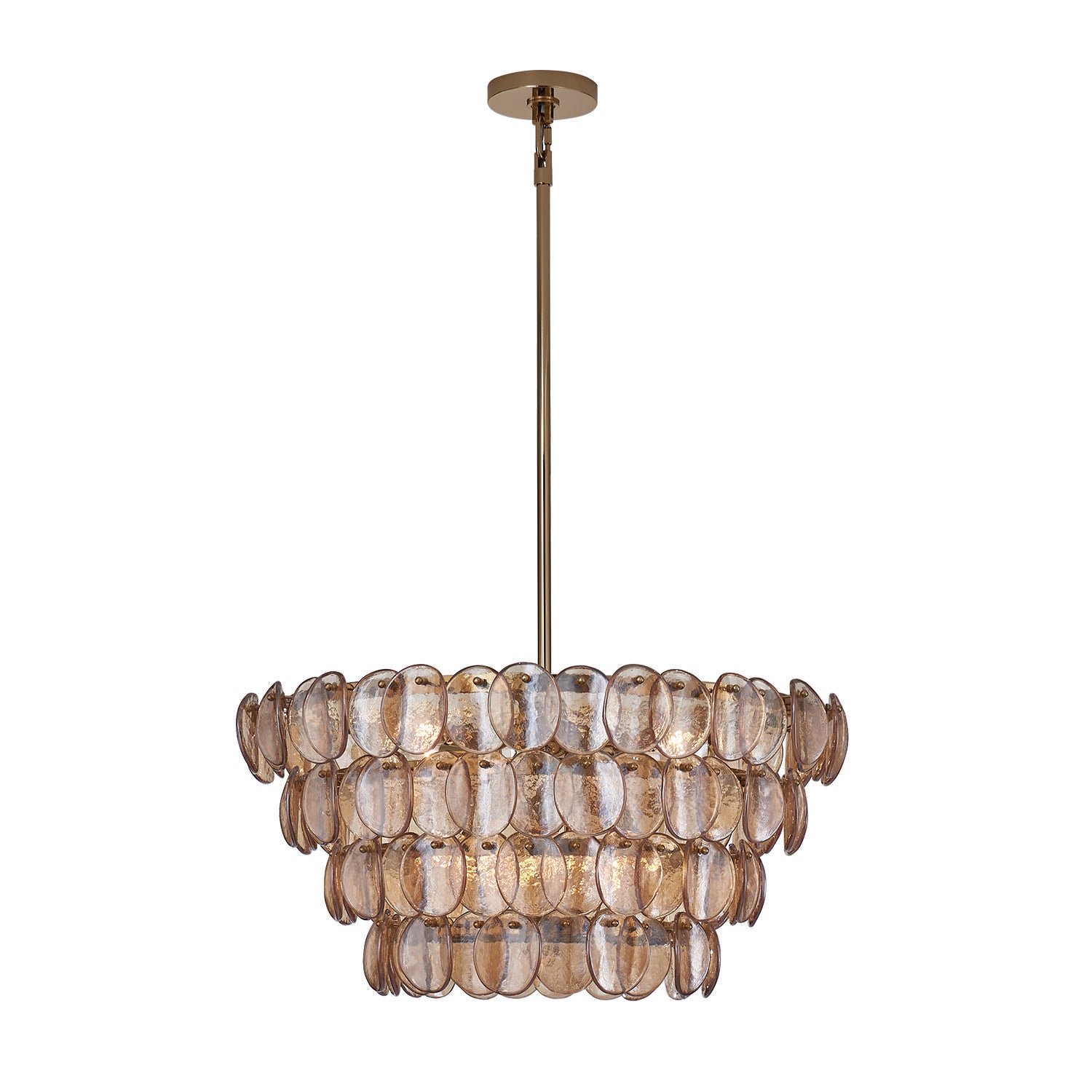 14'' Uroko 8 Light Polished Winter Brass Tiered Chandelier