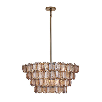 14'' Uroko 8 Light Polished Winter Brass Tiered Chandelier