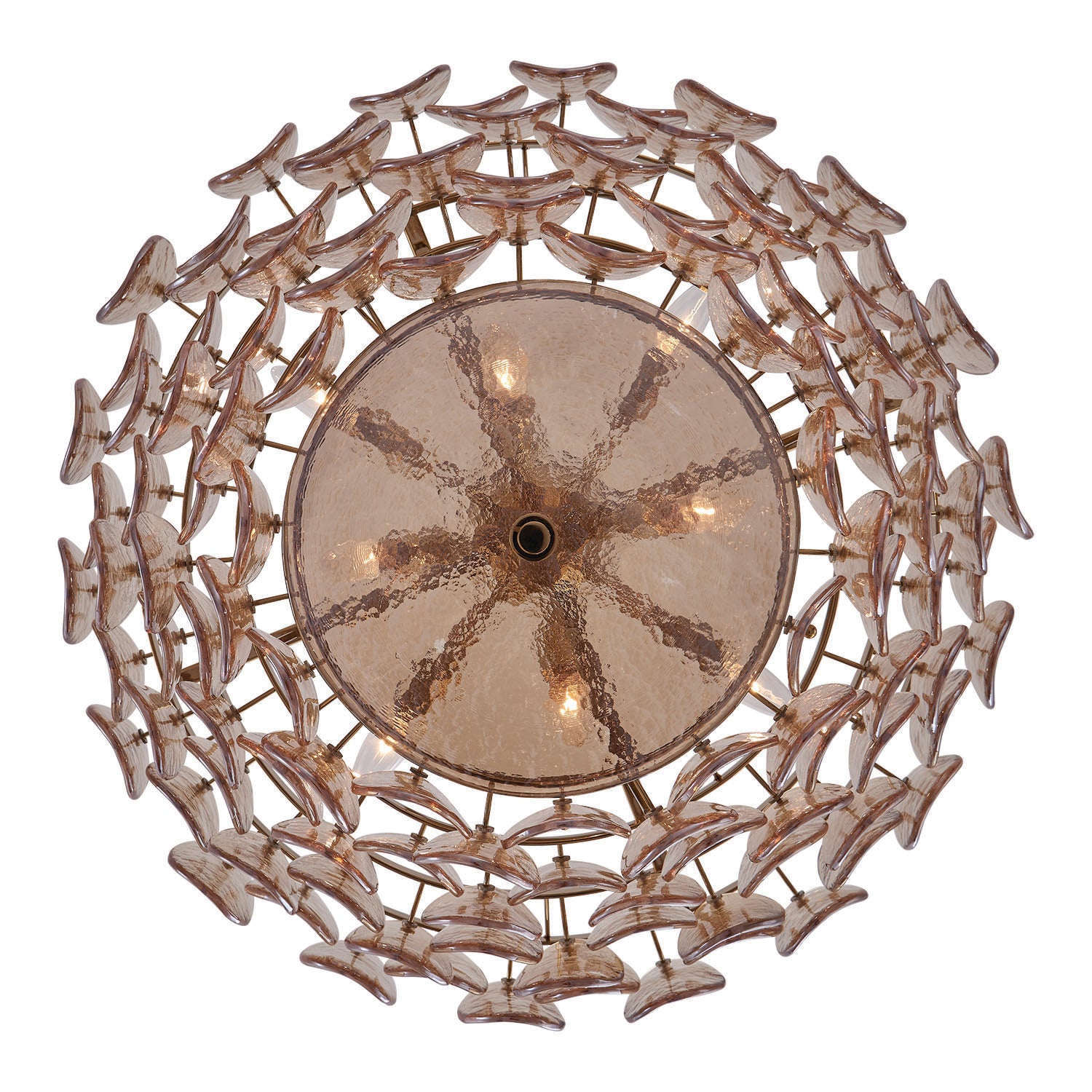 14'' Uroko 8 Light Polished Winter Brass Tiered Chandelier