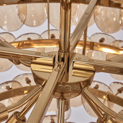 14'' Uroko 8 Light Polished Winter Brass Tiered Chandelier