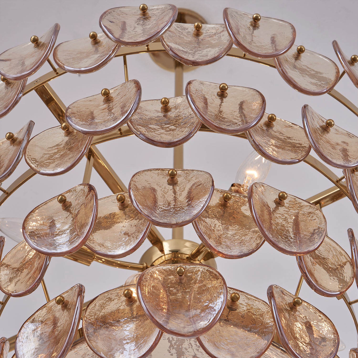 14'' Uroko 8 Light Polished Winter Brass Tiered Chandelier