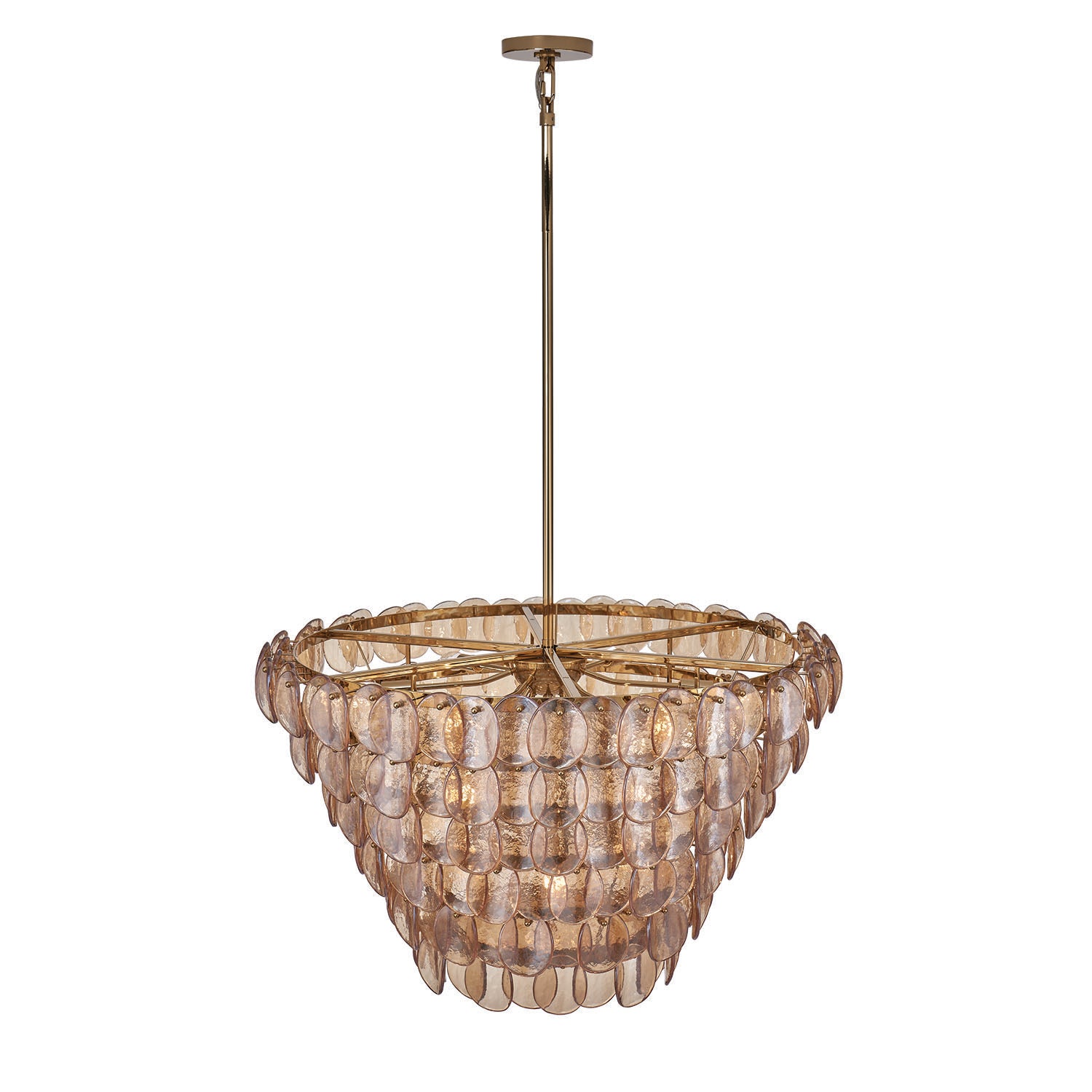 21'' Uroko 14 Light Polished Winter Brass Tiered Chandelier