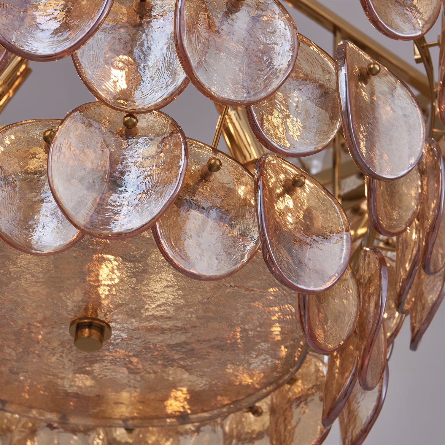21'' Uroko 14 Light Polished Winter Brass Tiered Chandelier