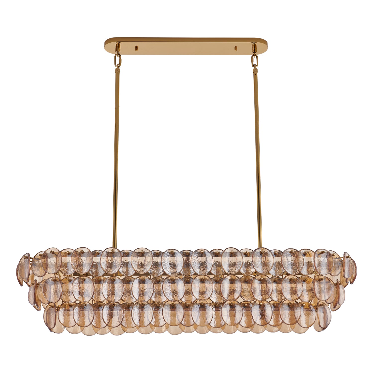 11'' Uroko 9 Light Polished Winter Brass Linear Pendant