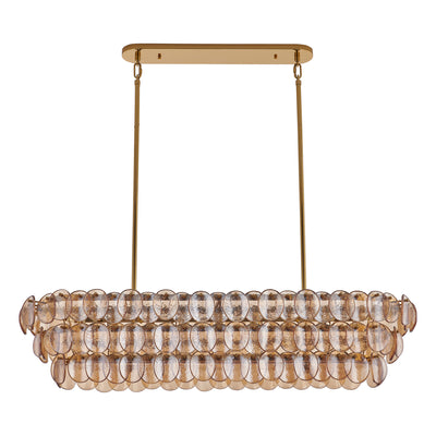 11'' Uroko 9 Light Polished Winter Brass Linear Pendant