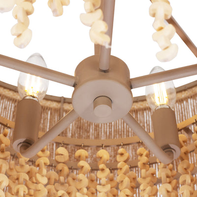 16'' Naturale 5 Light Jute Semi-Flush Mount