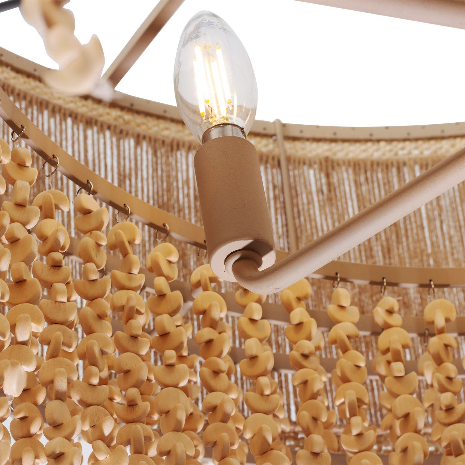 16'' Naturale 6 Light Jute Chandelier