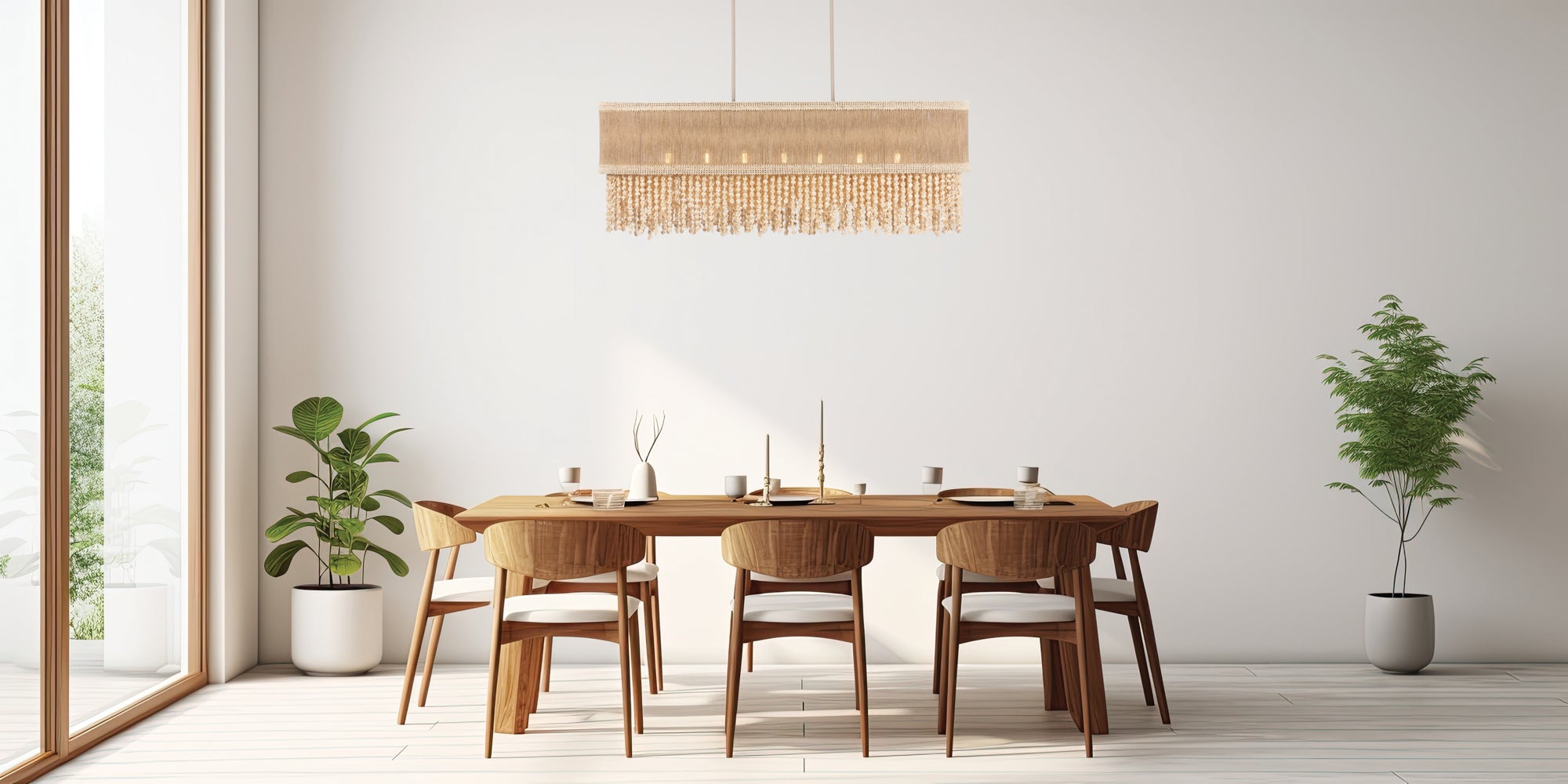 16'' Naturale 7 Light Jute Linear Pendant