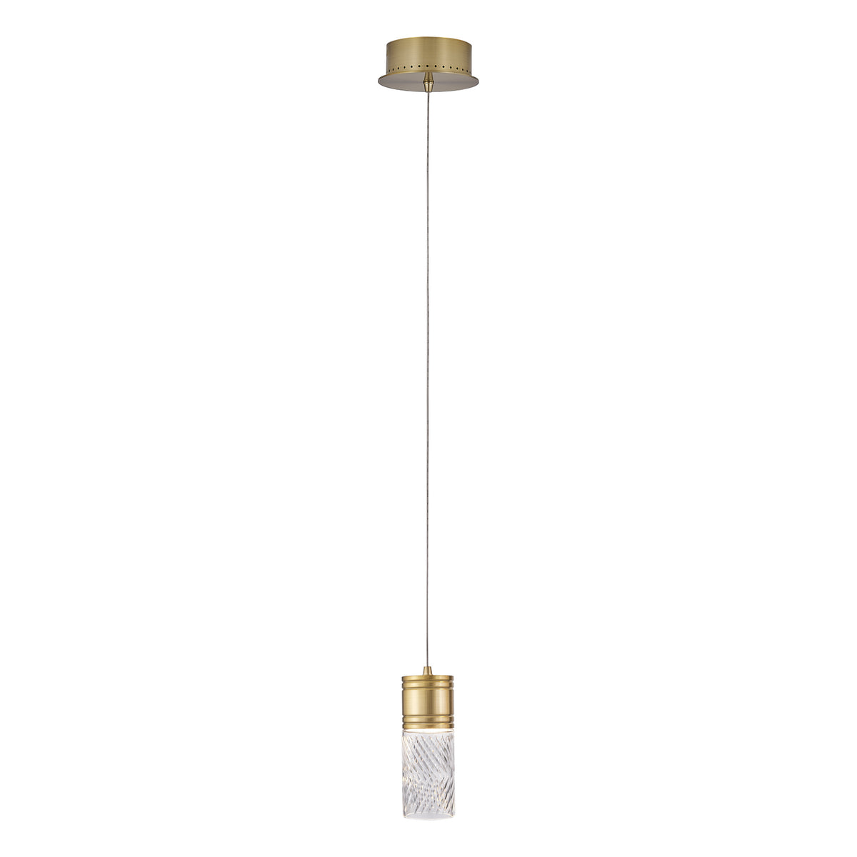 8.5'' Kiriko 1 Light Winter Brass Pendant