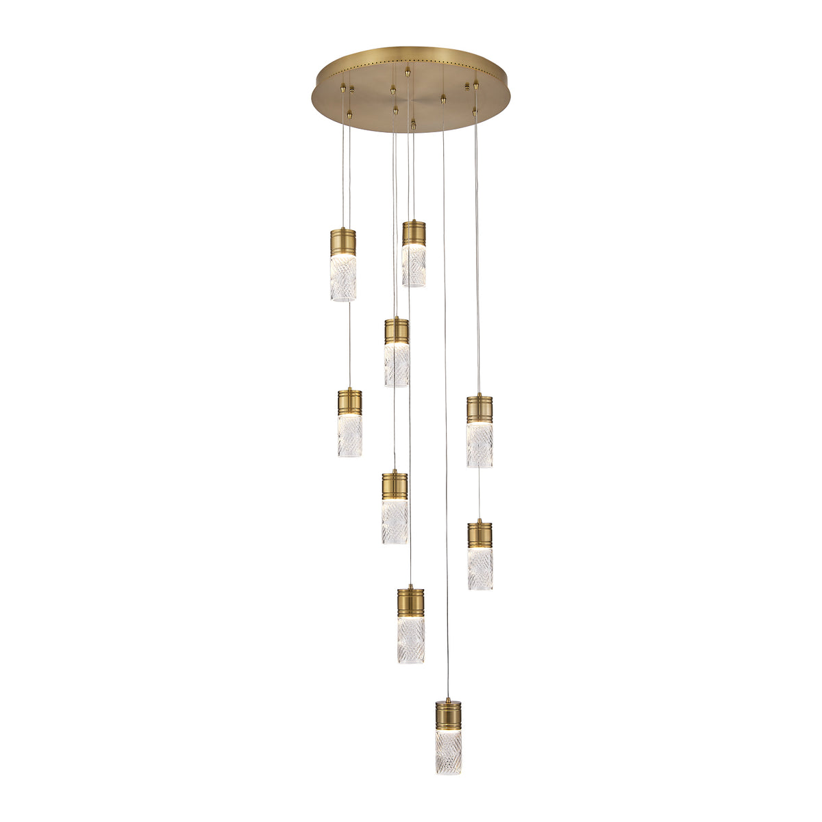 8.5'' Kiriko 9 Light Winter Brass Chandelier