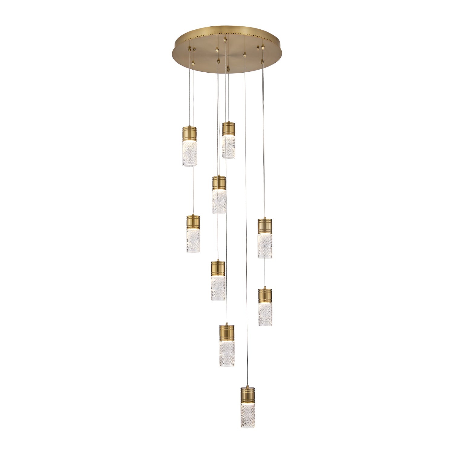 8.5'' Kiriko 9 Light Winter Brass Chandelier