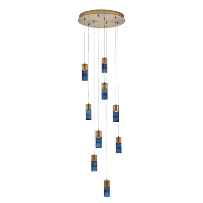 8.5'' Kiriko 9 Light Winter Brass Chandelier
