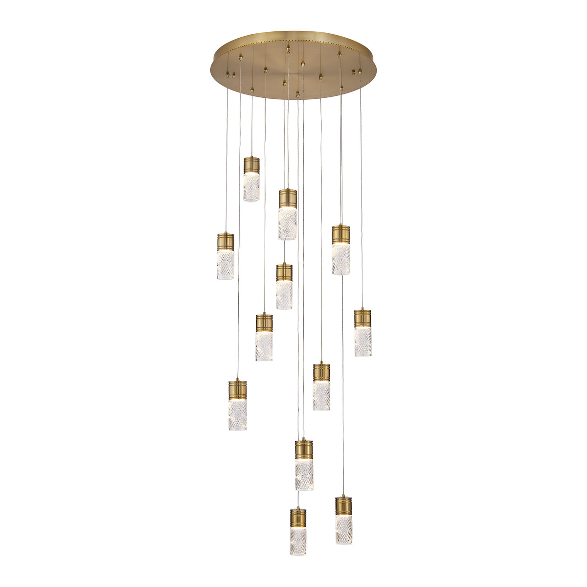 8.5'' Kiriko 12 Light Winter Brass Chandelier