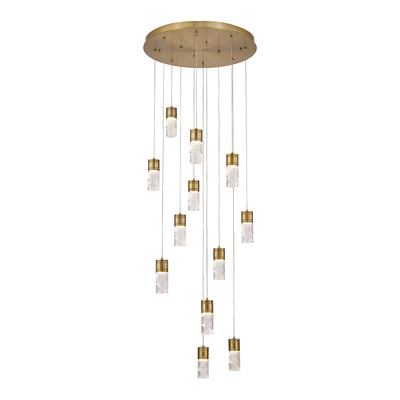 8.5'' Kiriko 12 Light Winter Brass Chandelier