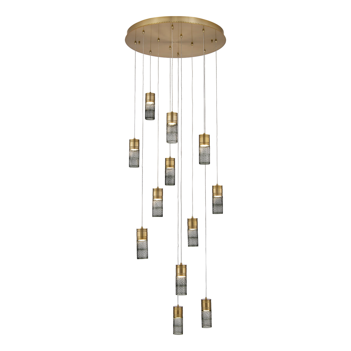 8.5'' Kiriko 12 Light Winter Brass Chandelier