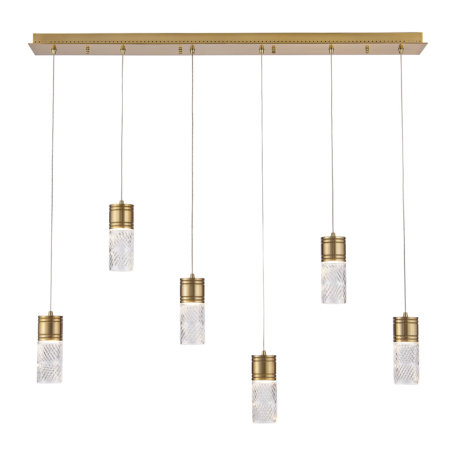 8.5'' Kiriko 6 Light Winter Brass Linear Pendant