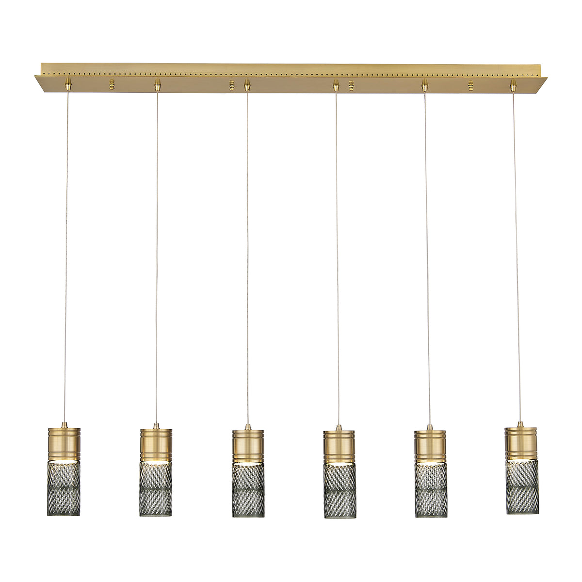 8.5'' Kiriko 6 Light Winter Brass Linear Pendant