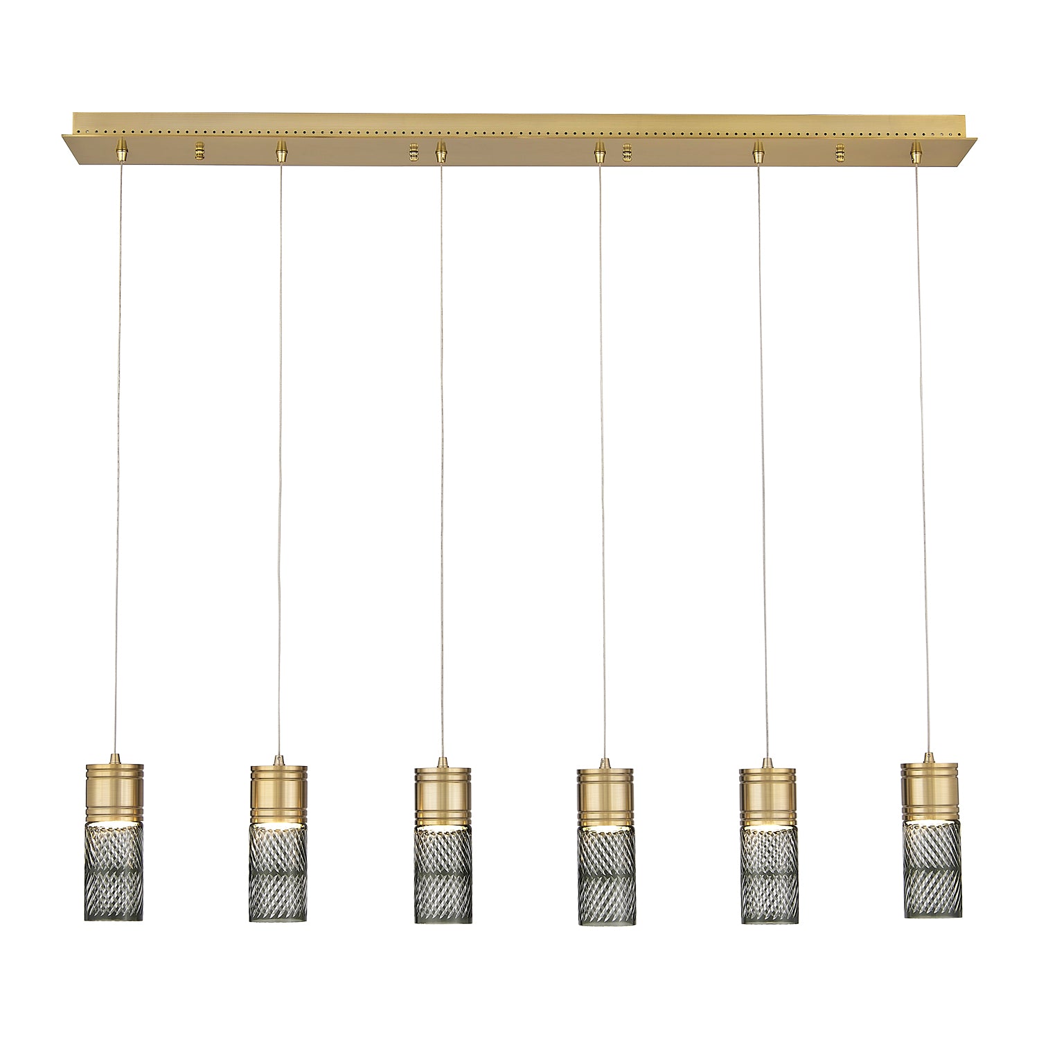 8.5'' Kiriko 6 Light Winter Brass Linear Pendant