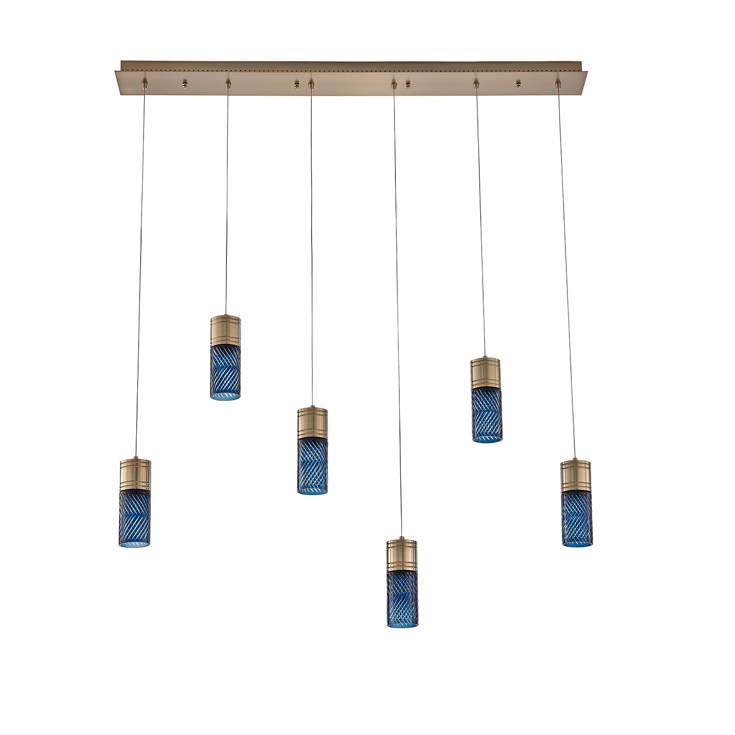 8.5'' Kiriko 6 Light Winter Brass Linear Pendant