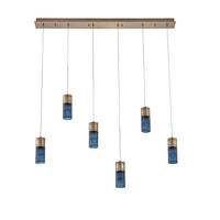 8.5'' Kiriko 6 Light Winter Brass Linear Pendant
