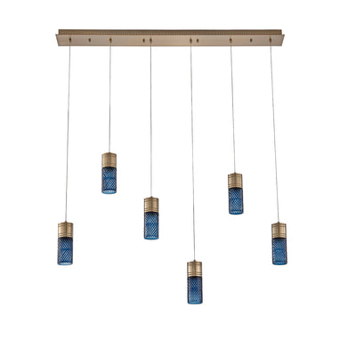 8.5'' Kiriko 6 Light Winter Brass Linear Pendant