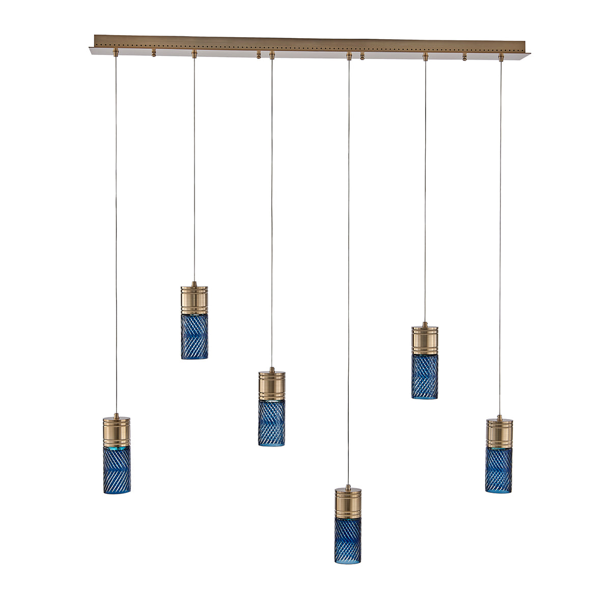 8.5'' Kiriko 6 Light Winter Brass Linear Pendant