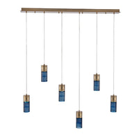 8.5'' Kiriko 6 Light Winter Brass Linear Pendant