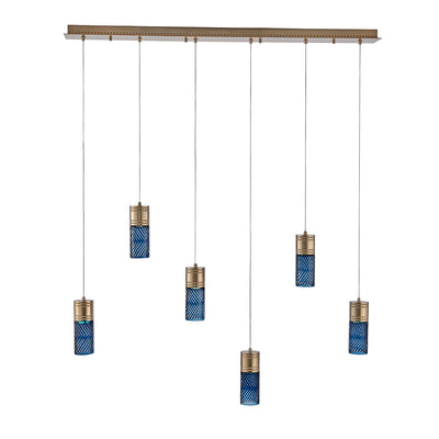 8.5'' Kiriko 6 Light Winter Brass Linear Pendant