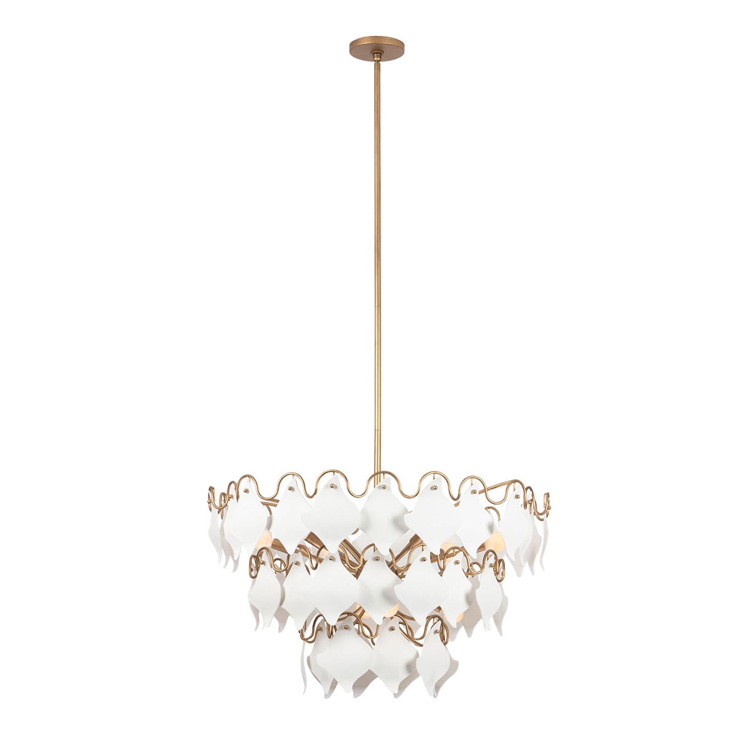 19.5'' Manta 10 Light Modern Gold Tiered Chandelier