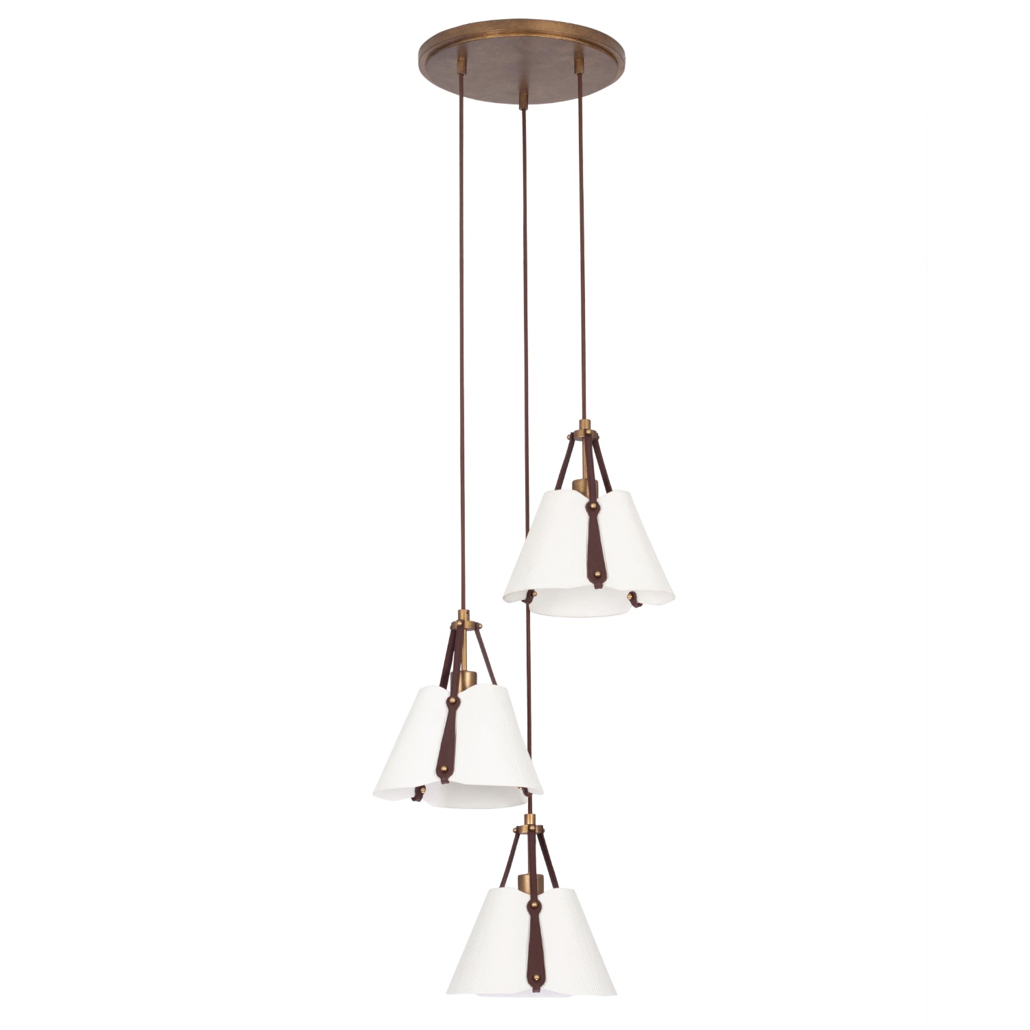 12'' Embrace 3 Light Pearlized Antique Brass Multi-Pendant