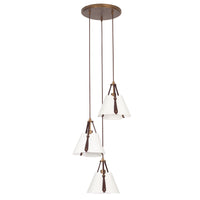 12'' Embrace 3 Light Pearlized Antique Brass Multi-Pendant