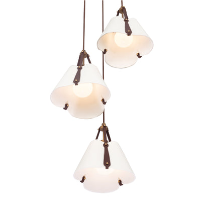 12'' Embrace 3 Light Pearlized Antique Brass Multi-Pendant