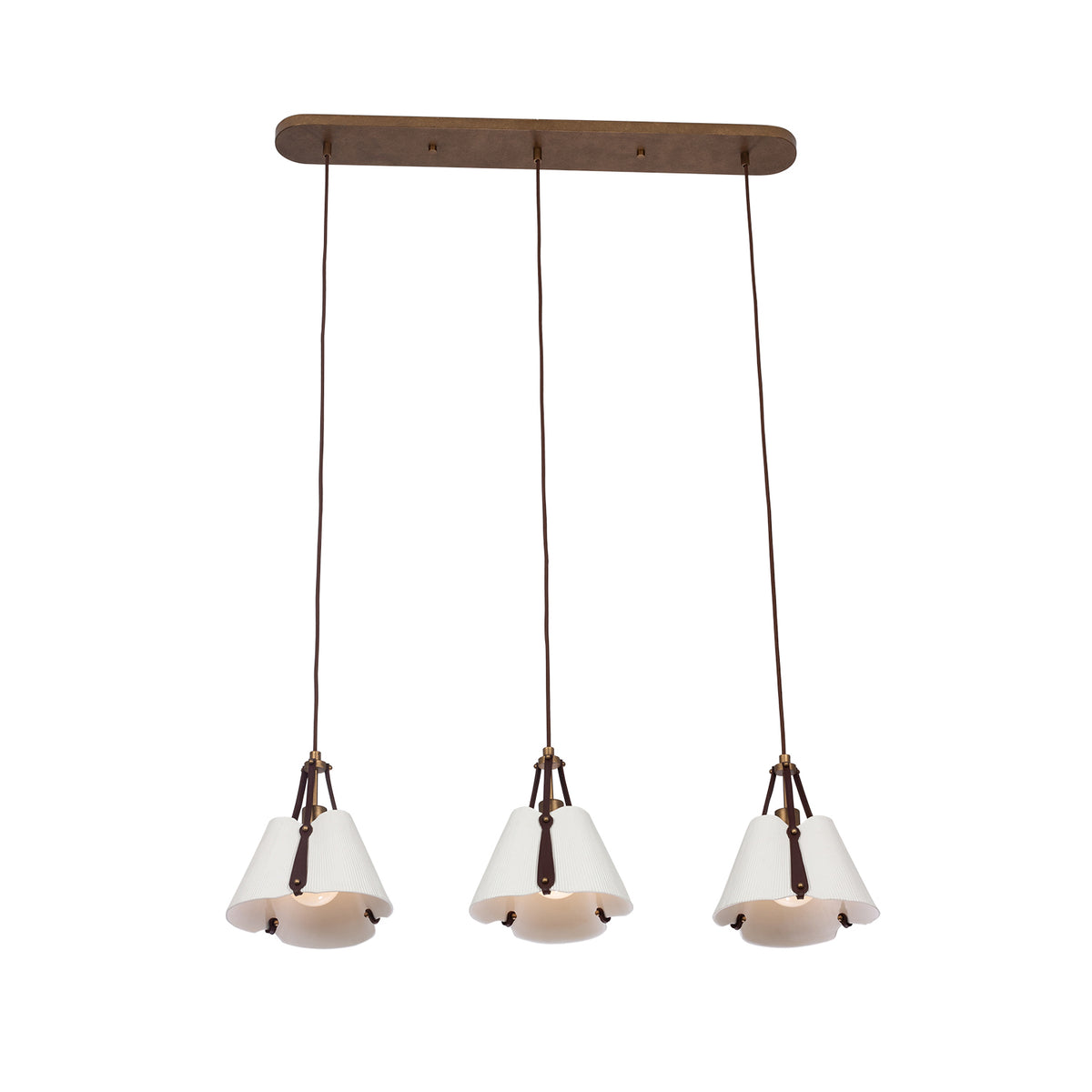 12'' Embrace 3 Light Pearlized Antique Brass Linear Pendant