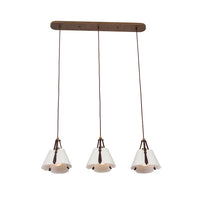 12'' Embrace 3 Light Pearlized Antique Brass Linear Pendant