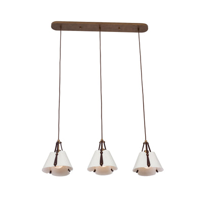 12'' Embrace 3 Light Pearlized Antique Brass Linear Pendant
