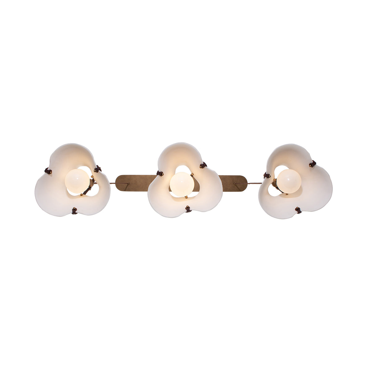 12'' Embrace 3 Light Pearlized Antique Brass Linear Pendant
