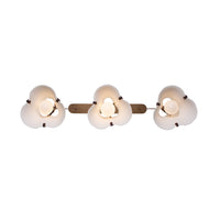 12'' Embrace 3 Light Pearlized Antique Brass Linear Pendant