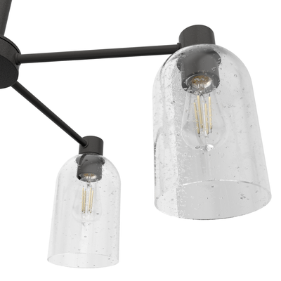 Lochemeade 26-inch 5-light Noble Bronze Chandelier with Seeded Glass