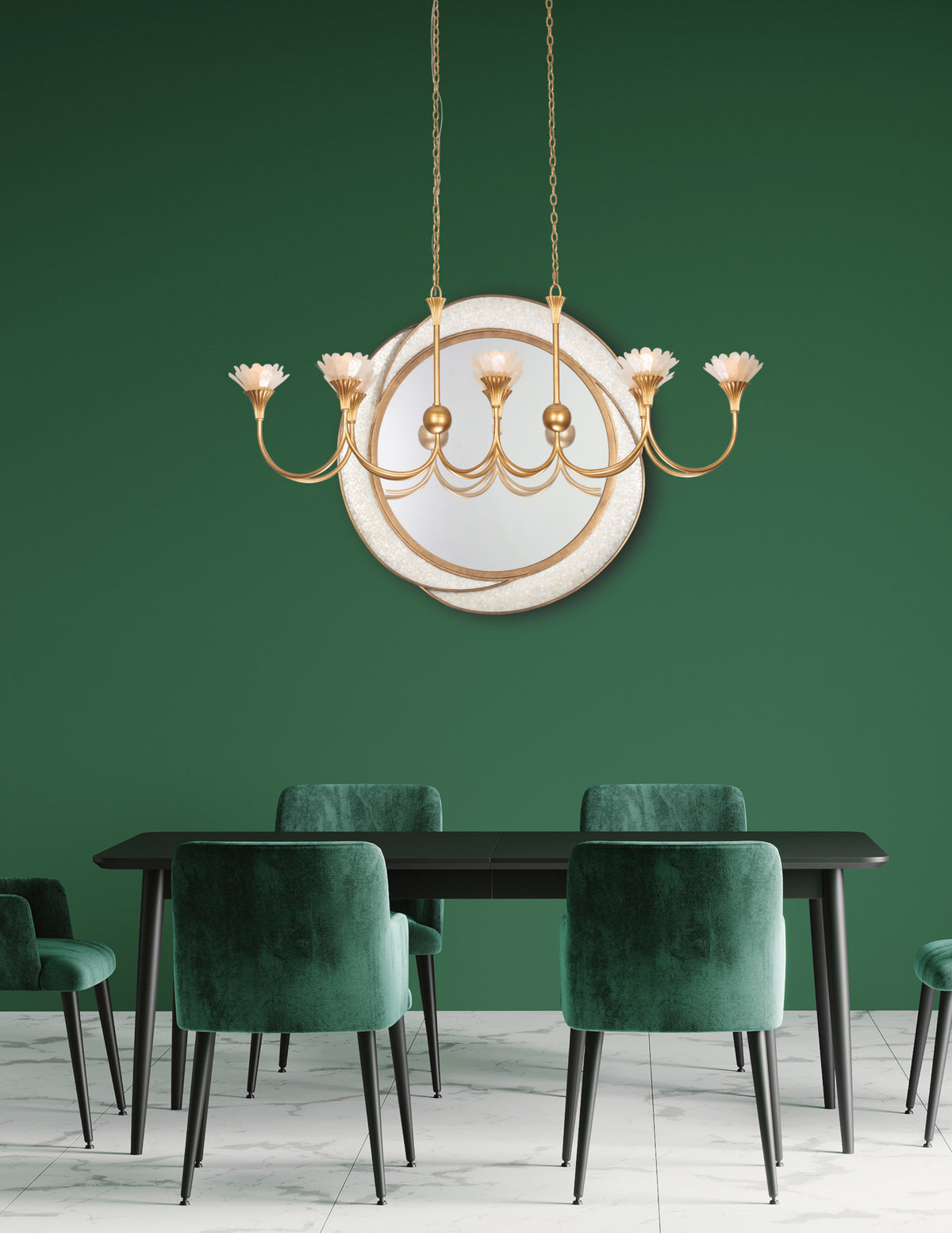 12'' Flora 8 Light Modern Gold Linear Pendant