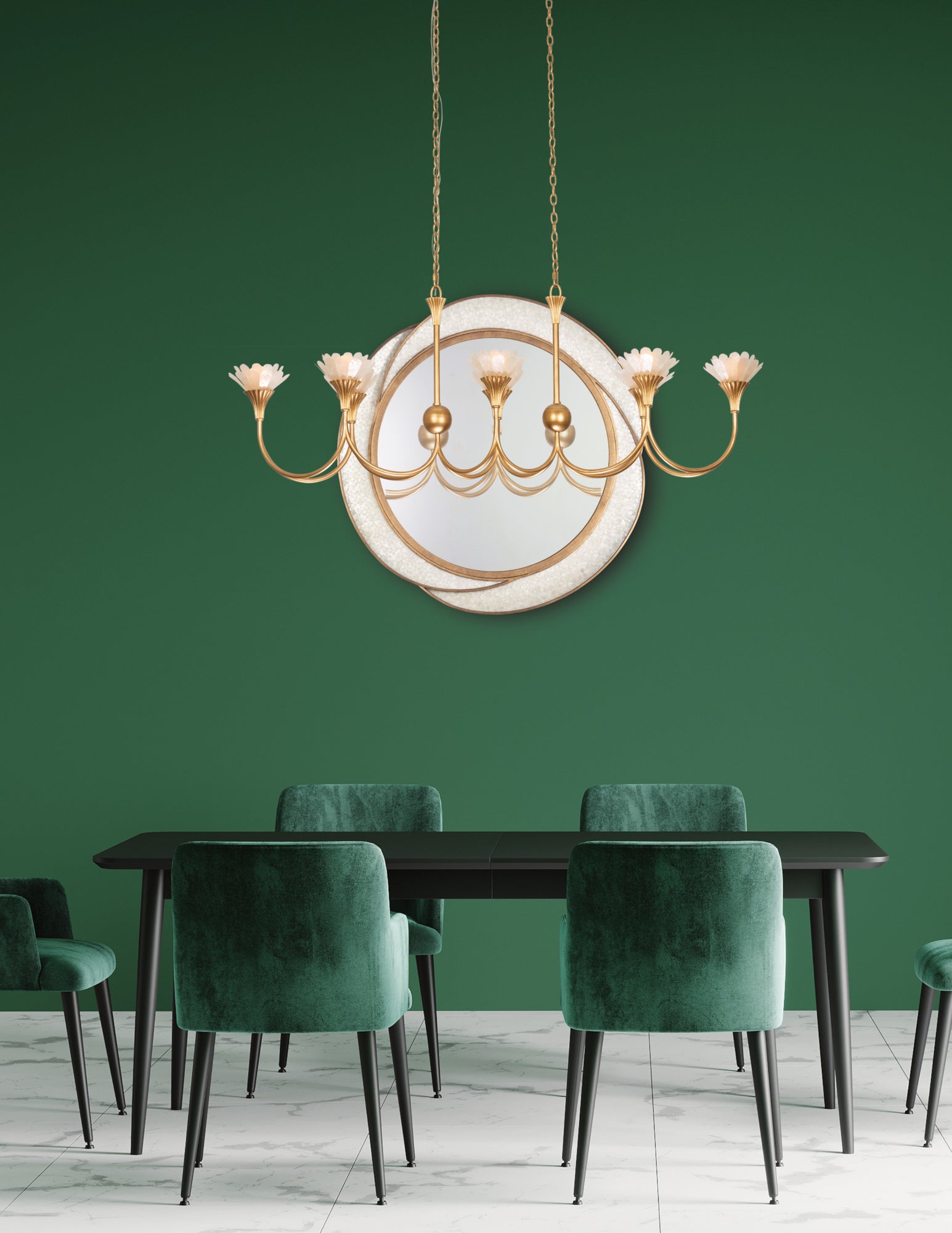 12'' Flora 8 Light Modern Gold Linear Pendant
