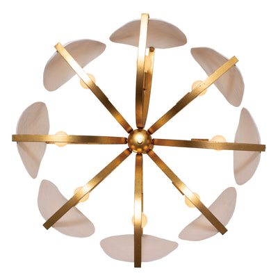 18.5'' Aliform 8 Light Oxidized Gold Leaf Chandelier