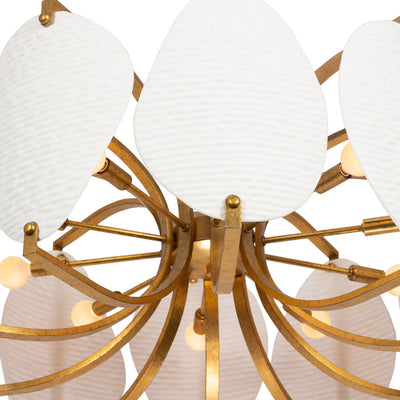 18.5'' Aliform 10 Light Oxidized Gold Leaf Chandelier