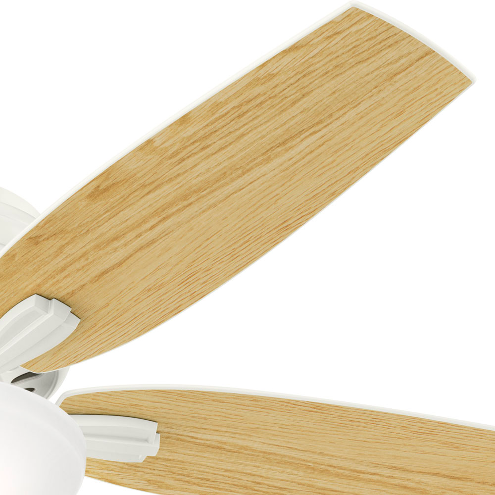 52 inch Newsome Fresh White Low Profile Ceiling Fan with LED Light Kit and Pull Chain