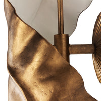 7'' Spira 2 Light Pearlized Antique Brass w/ White Wall Sconce